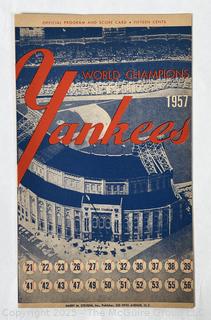 July 1957 Yankees Baseball Official Program and Scorecard