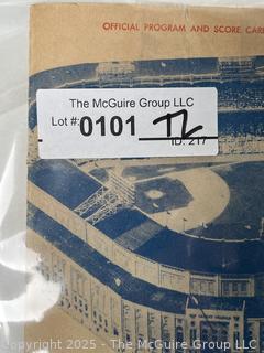 1956 Yankees Baseball Official Program and Score Card