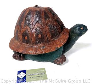 Cement Painted Garden Turtle Statue