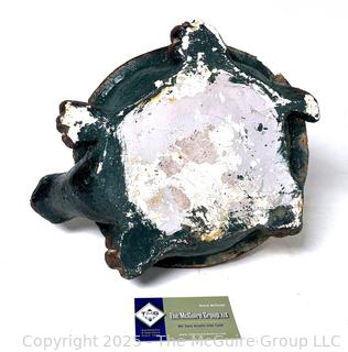 Cement Painted Garden Turtle Statue