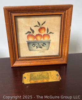 Silver Plate Biscuit Barrel and Wine Cooler, Wooden Jewerly Box and Framed Print