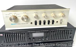 Stereo Electronics (untested): BSR EQ-3000 Stereo Frequency Graphic Equalizer Spectrum Analyzer; Sherwood TD-1120 Stereo Tuner AM/FM Synthesizer Black; and Dynaco PAT-4 Solid State Stereo Preamplifier