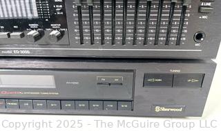 Stereo Electronics (untested): BSR EQ-3000 Stereo Frequency Graphic Equalizer Spectrum Analyzer; Sherwood TD-1120 Stereo Tuner AM/FM Synthesizer Black; and Dynaco PAT-4 Solid State Stereo Preamplifier