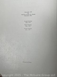 Three (3) Books Including The Alloying Elements In Steel; Oxidation of Metals and Alloys; and The Metallography and Heat Treatment of Iron and Steel 