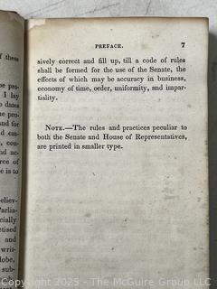 1834 Leather Bound Manual of Parliamentary Practice, Composed Originally for the Use of the Senate of the United States by Thomas Jefferson, Book