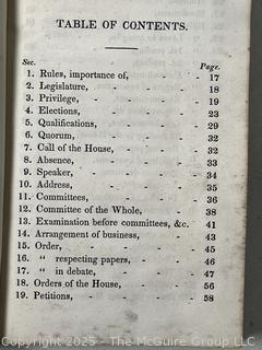 1834 Leather Bound Manual of Parliamentary Practice, Composed Originally for the Use of the Senate of the United States by Thomas Jefferson, Book
