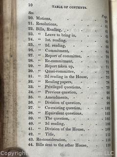 1834 Leather Bound Manual of Parliamentary Practice, Composed Originally for the Use of the Senate of the United States by Thomas Jefferson, Book