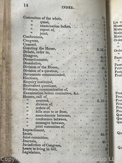 1834 Leather Bound Manual of Parliamentary Practice, Composed Originally for the Use of the Senate of the United States by Thomas Jefferson, Book