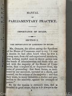 1834 Leather Bound Manual of Parliamentary Practice, Composed Originally for the Use of the Senate of the United States by Thomas Jefferson, Book