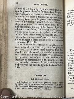 1834 Leather Bound Manual of Parliamentary Practice, Composed Originally for the Use of the Senate of the United States by Thomas Jefferson, Book