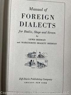 Three (3) Books Including Manual of Foreign Dialects for Radio, Stage and Screen; Acting; and Understanding Poetry