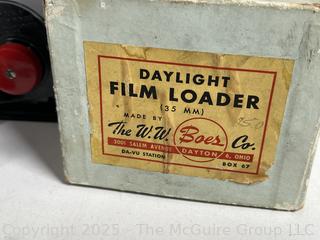 W.W. Boes Co DeLuxe Model A Daylight Film Winder Loader and Film 35MM
