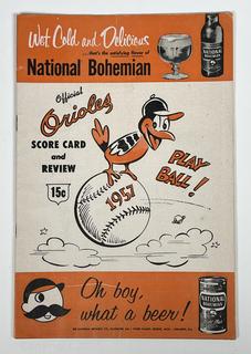 1957 Baltimore Orioles Baseball Official Program and Scorecard