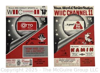 Two (2) 1959 and 1962 Official Score Cards for the Pittsburgh Pirates from WIIC Channel 11 (Now WPXI) The World Series Channel
