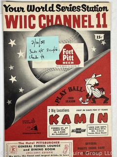 Two (2) 1959 and 1962 Official Score Cards for the Pittsburgh Pirates from WIIC Channel 11 (Now WPXI) The World Series Channel
