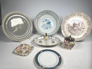 Porcelain China Serving Ware Including Gorham, Harker, Haviland and Royal Winton Summertime