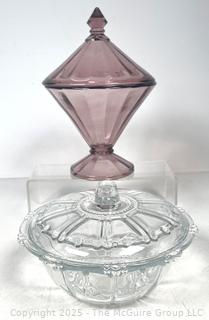 Two (2) Glass Candy Dishes