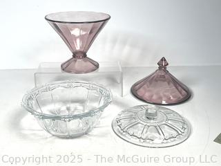 Two (2) Glass Candy Dishes