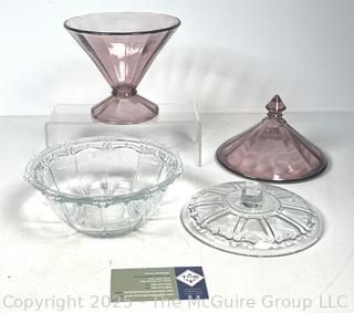 Two (2) Glass Candy Dishes