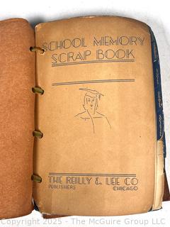 Leather Bound School Memory Scrap Book 1942 Including Sorority Dances, Invitations, Photos
