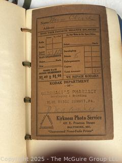 Leather Bound School Memory Scrap Book 1942 Including Sorority Dances, Invitations, Photos
