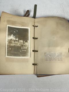 Leather Bound School Memory Scrap Book 1942 Including Sorority Dances, Invitations, Photos