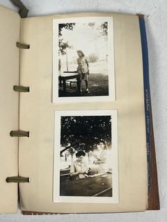 Leather Bound School Memory Scrap Book 1942 Including Sorority Dances, Invitations, Photos