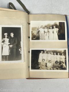 Leather Bound School Memory Scrap Book 1942 Including Sorority Dances, Invitations, Photos