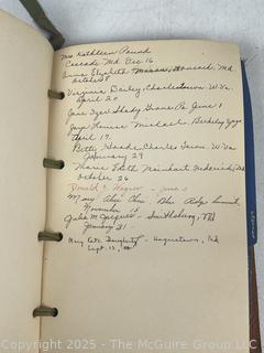 Leather Bound School Memory Scrap Book 1942 Including Sorority Dances, Invitations, Photos