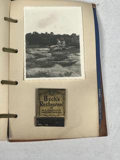 Leather Bound School Memory Scrap Book 1942 Including Sorority Dances, Invitations, Photos