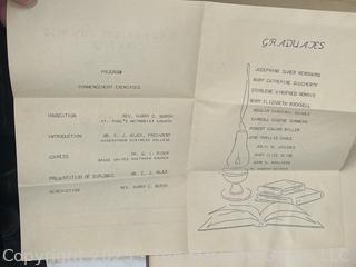 Leather Bound School Memory Scrap Book 1942 Including Sorority Dances, Invitations, Photos