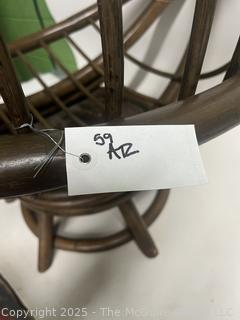 Mid Century Low Rattan Swivel Pod Chair