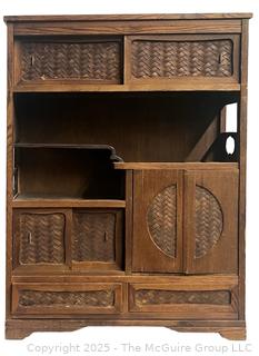 Japanese Tansu Cha-dansu Traditional Tea Ceremony Cabinet,1920's.  12 x 28 x 38"