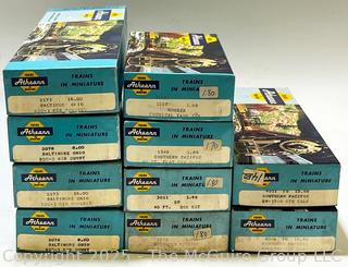 Ten (10) Athearn Miniature HO Scale Train Cars in Original Boxes 