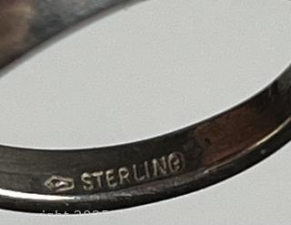 Sterling Silver with Blue Anchor Center Ring

