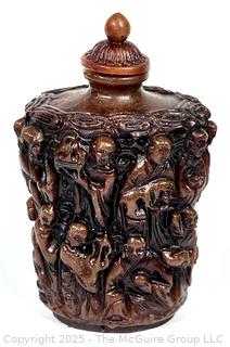 Carved Chinese Snuff Opium Bottle 