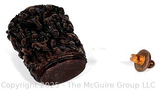 Carved Chinese Snuff Opium Bottle 