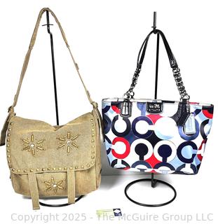 Two (2) Tote Style Handbags Including Coach and Steve Madden