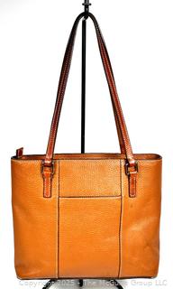 Dooney & Bourke Pebbled Leather Tote Handbag with Pink Interior