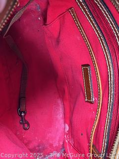 Dooney & Bourke Pebbled Leather Tote Handbag with Pink Interior