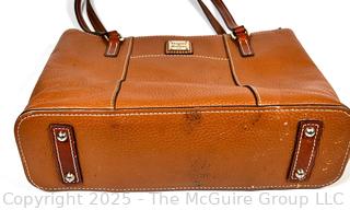 Dooney & Bourke Pebbled Leather Tote Handbag with Pink Interior