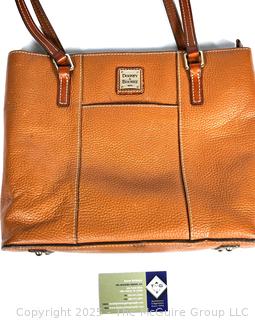 Dooney & Bourke Pebbled Leather Tote Handbag with Pink Interior