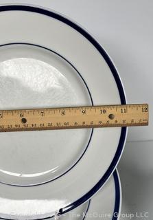 Set of Brasserie Williams Sonoma Traditional Blue-Banded China Dinnerware.