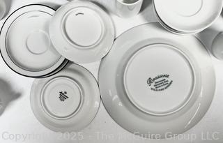 Set of Brasserie Williams Sonoma Traditional Blue-Banded China Dinnerware.