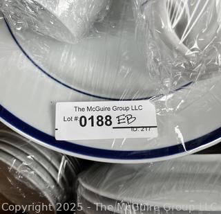 Set of Brasserie Williams Sonoma Traditional Blue-Banded China Dinnerware.