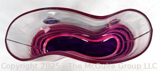 Hand Blown Glass Artisan Made Vase. 8" tall x 8" wide. 