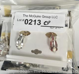 Group of Costume Jewelry Clip on Earrings, New on Card
