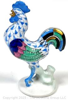 Herend Hungary Miniature Porcelain Fishnet Rooster Figurine