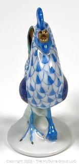 Herend Hungary Miniature Porcelain Fishnet Rooster Figurine