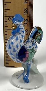 Herend Hungary Miniature Porcelain Fishnet Rooster Figurine